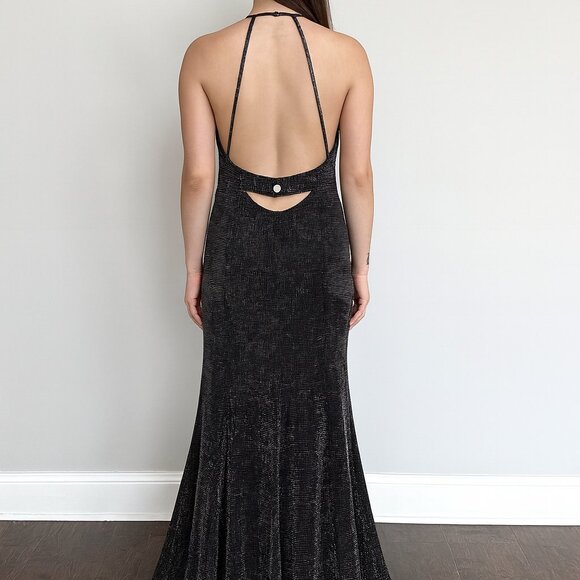 Betsey & Adam Vintage Black Metallic Formal Dress - Picture 1 of 12
